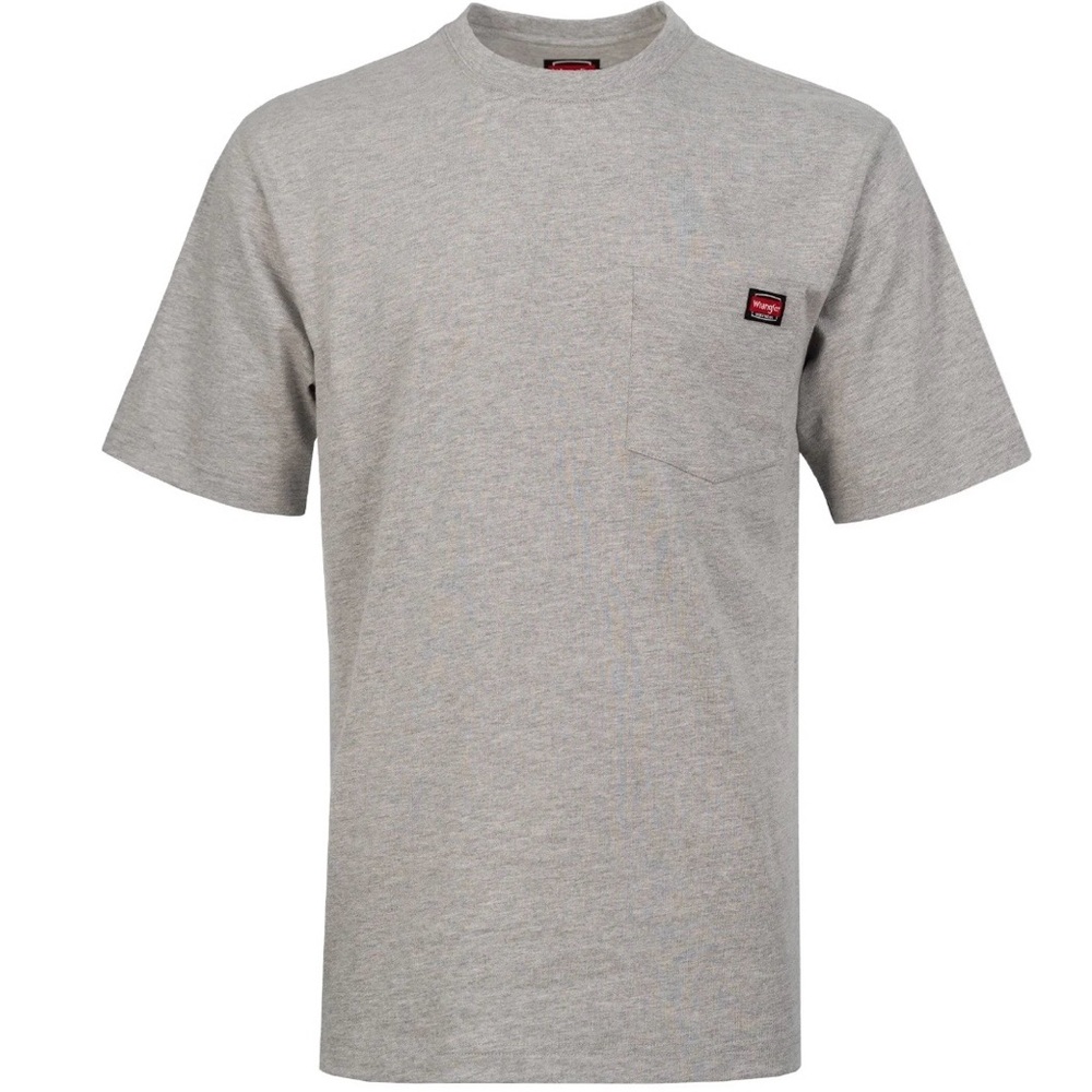 Wrangler Workwear Men's Short Sleeve Pocket T-Shirt, Heather Grey, Size 2XL